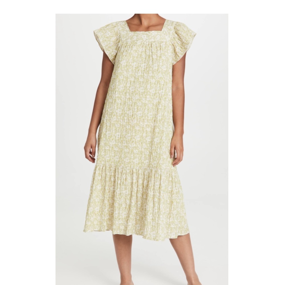 NWT- Rails Womens Midi Floral Dress SKYLAR POSIES in Lime Green/White